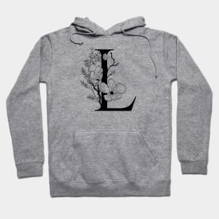 Letter L Monogram - Floral Initial Hoodie